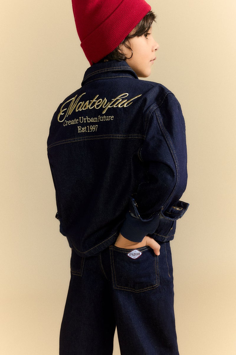 DeFacto Blue Boy Boy Denim Jacket Casual - Image 3